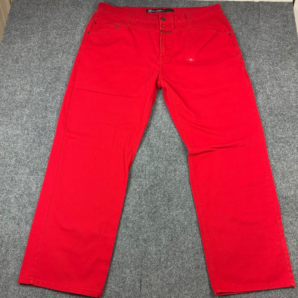 Y2K 90s Marithe Francois Girbaud Blue Authentic X Red Relaxed Fit Jeans Mens 42